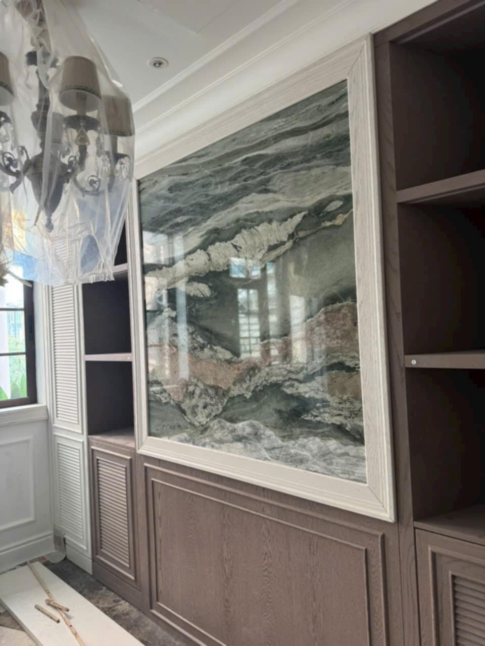 Thi công tường nhà đá hoa cương